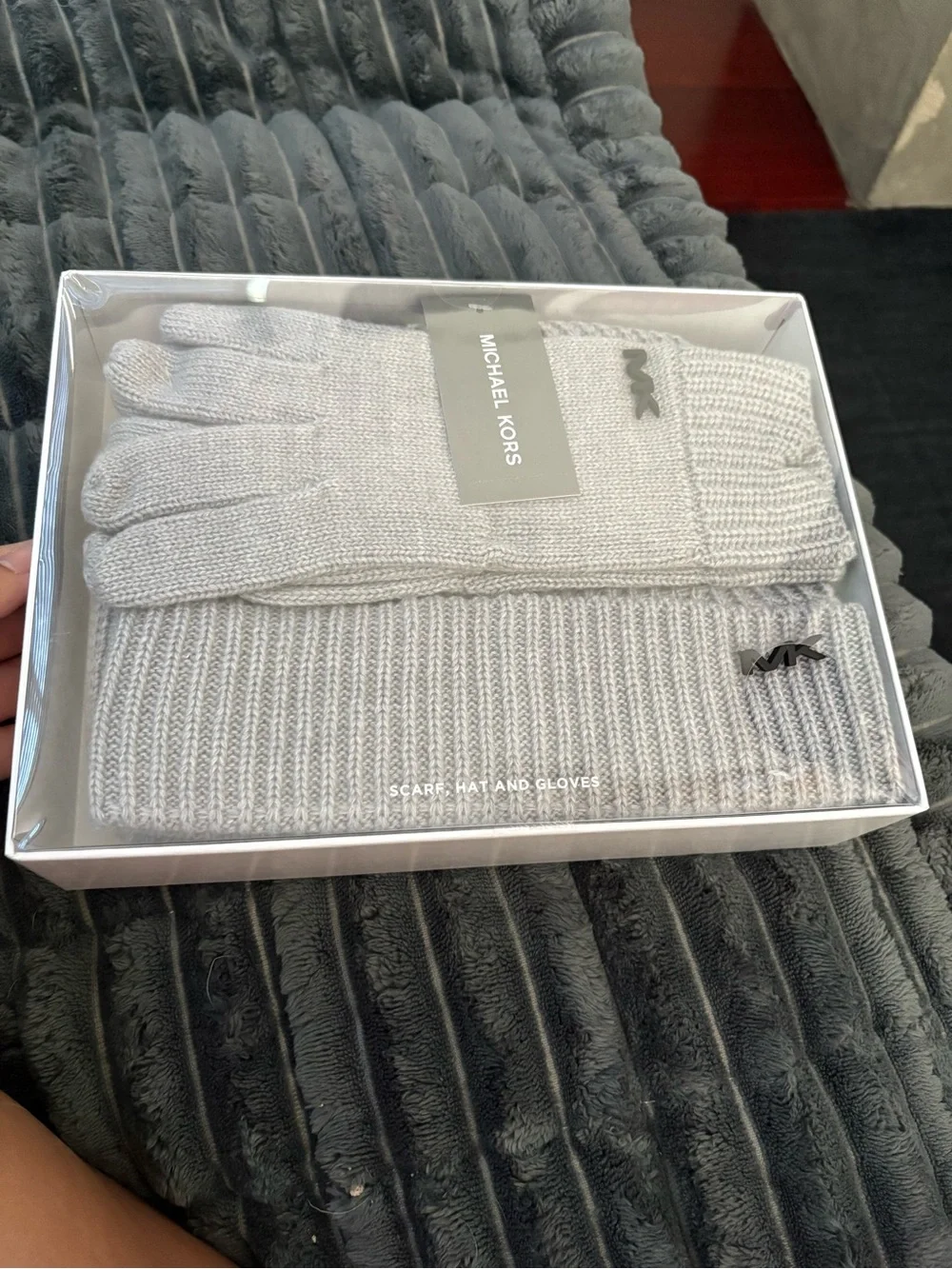 Michael Kors White and Gray Logo Box
